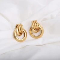 fresh female knot geometrical irregular earrings earrings pure metal exaggerated personality contracted fashion earrings
