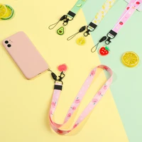1pc keychain wrist strap phone case hanging cord keychain wrist rope phone strap lanyard lariat lanyard cute fruit lanyard