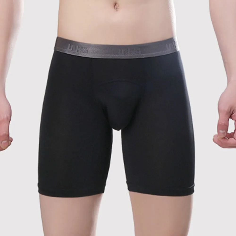 

Men's Sexy Boxer Briefs Sport Underwear Mesh Shorts Anti-wear Leg Trunks Breathable Underpants Man Slim Clothing
