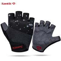 santic cycling half finger gloves shockproof breathable gym fitness sports gloves men women mtb road bike fingerless gloves