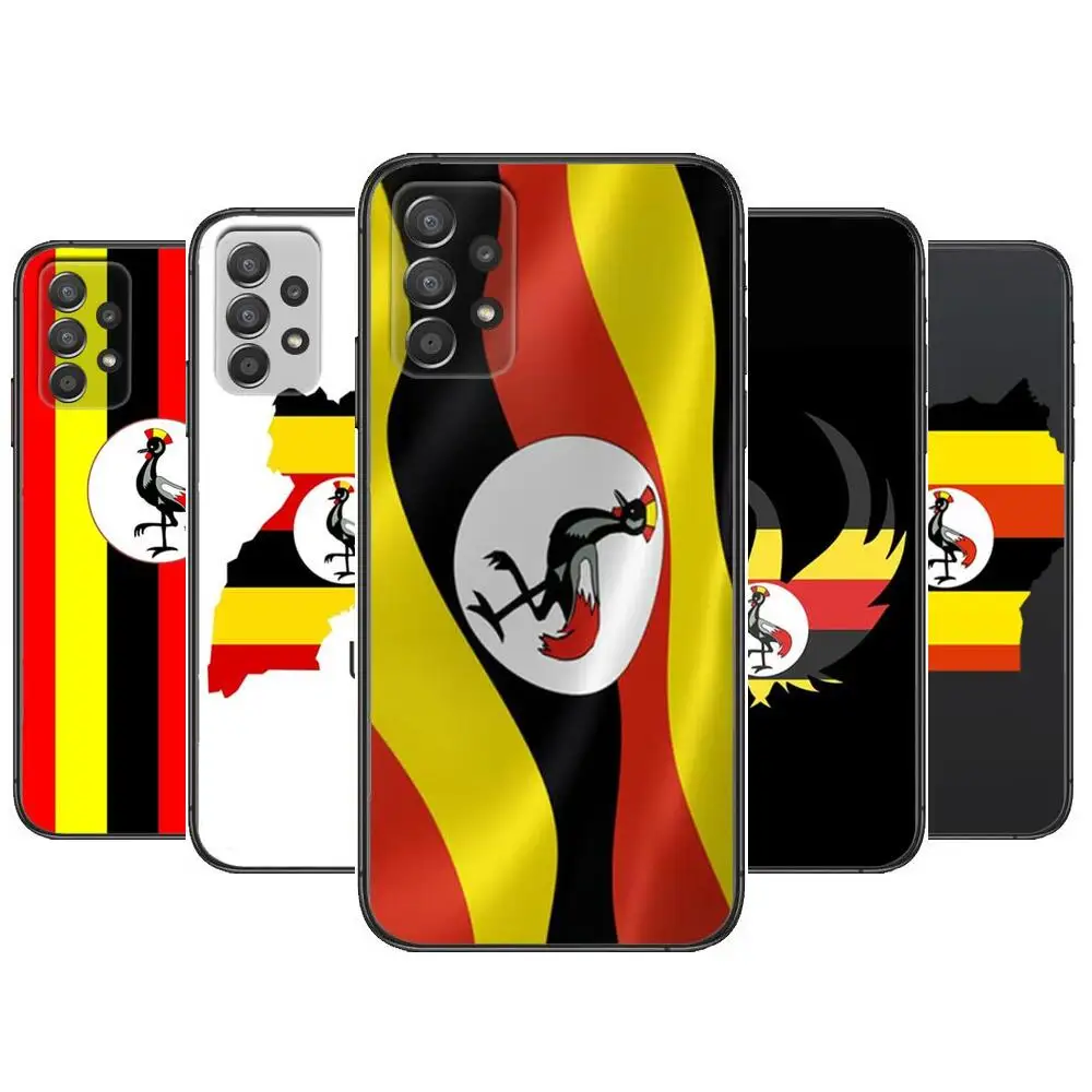 

Uganda National Flag Phone Case Hull For Samsung Galaxy A70 A50 A51 A71 A52 A40 A30 A31 A90 A20E 5G a20s Black Shell Art Cell Co