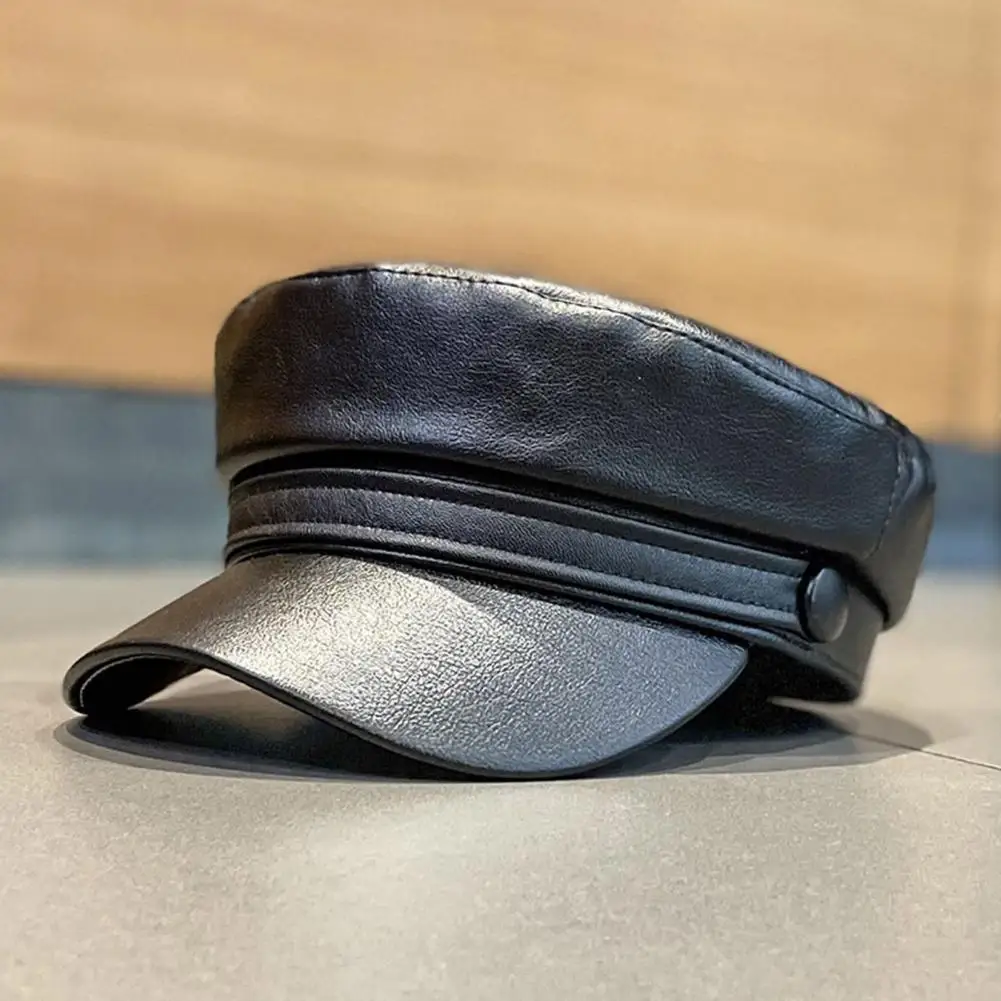 Женский берет стильный женский с удлиненными полями из искусственной кожи для