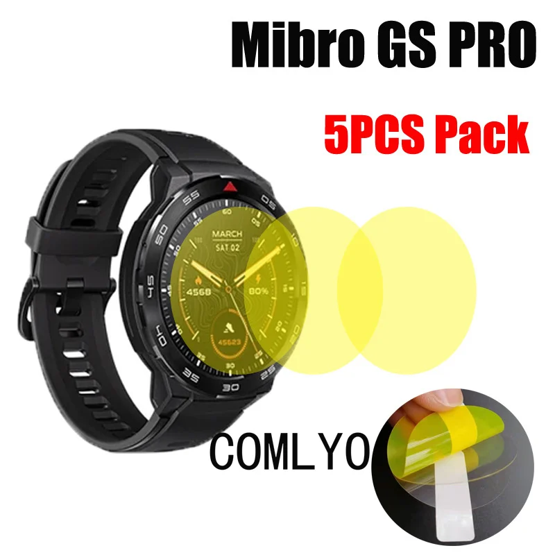 5 шт. мягкая пленка для Mibro GS Pro защита экрана ТПУ гидрогелевые нетонкие HD пленки