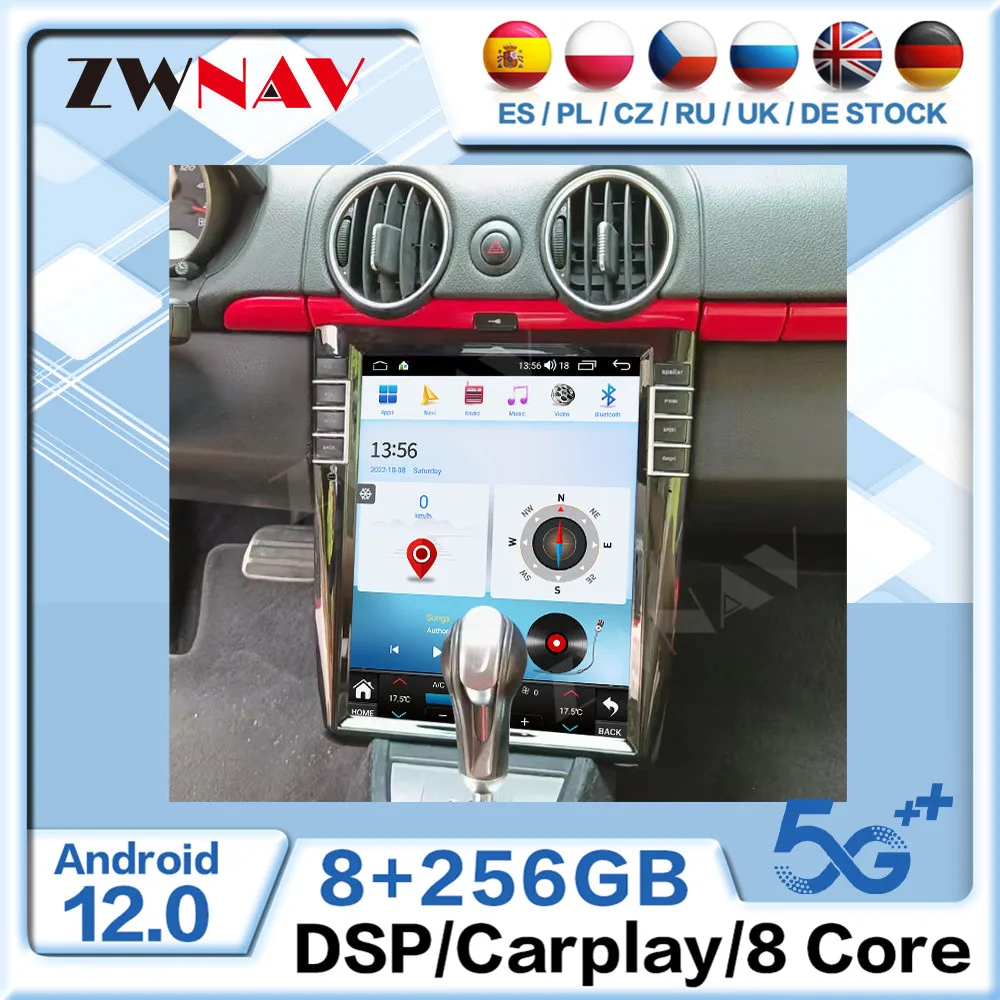 

Автомобильное мультимедийное радио Tesla на Android 12 для Porsche Cayman BOXSTER 911 997 2006 2007-2012 GPS Navi Carplay стерео головное устройство