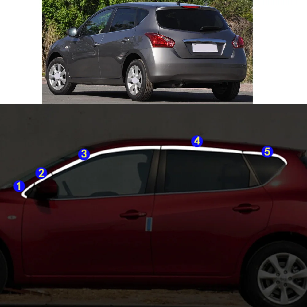 

Car Sticker Garnish Pillar Window Middle Strip Trim Frame Hoods For Nissan TIIDA 2011 2012 2013 2014 2015