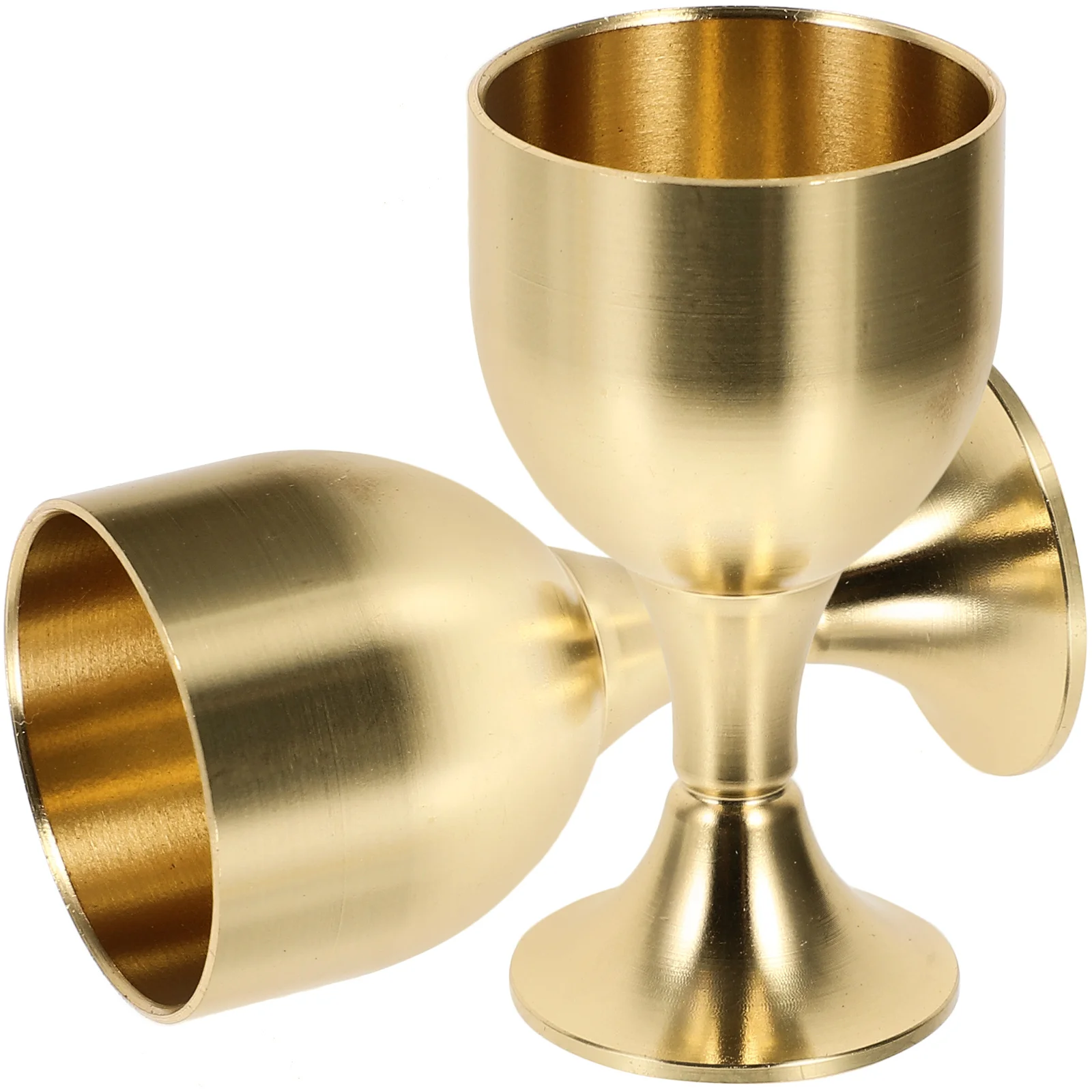 

2pcs Copper Cup Multi-functional Metal Goblet Simple Style Worship Cup