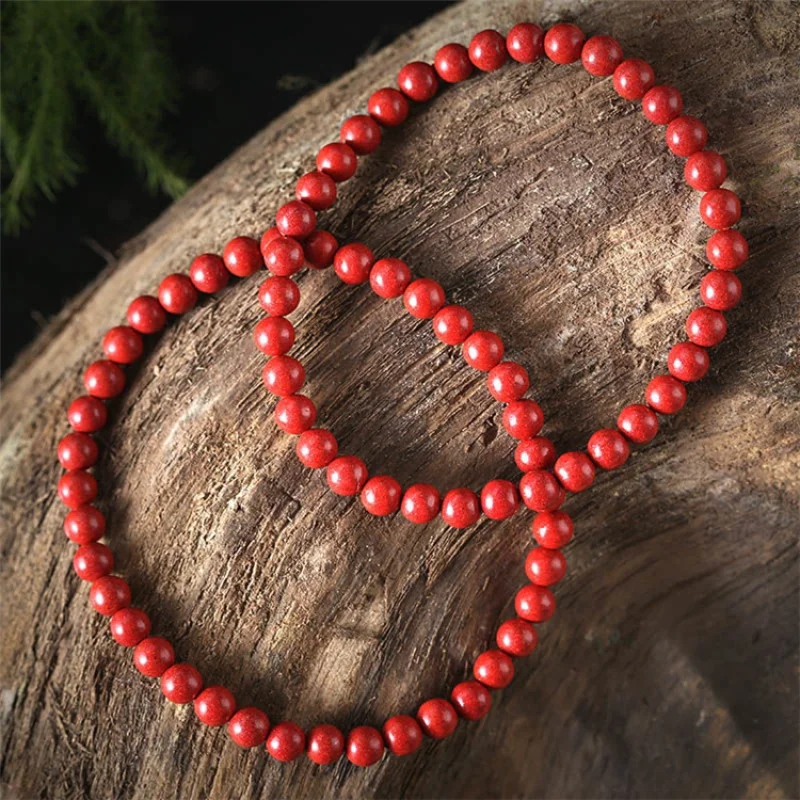 

Натуральная киноварь браслет с высоким содержанием фиолетового золота, мужской и женский мужской браслет с молитвенными бусинами, один круг, круглые бусины, циннабар