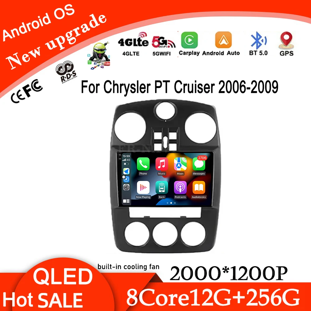 DSP Android 14 для Chrysler PT Cruiser 2006 2007 2008 2009 автомобильное радио мультимедиа QLED Navi GPS IPS