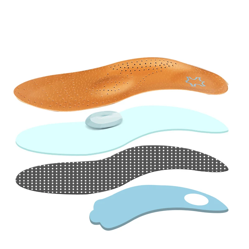 Leather Orthotic Insole for Flat Feet Arch Support Orthopedic Shoes Sole Insoles for Feet Suitable Men Women Children O/X Leg