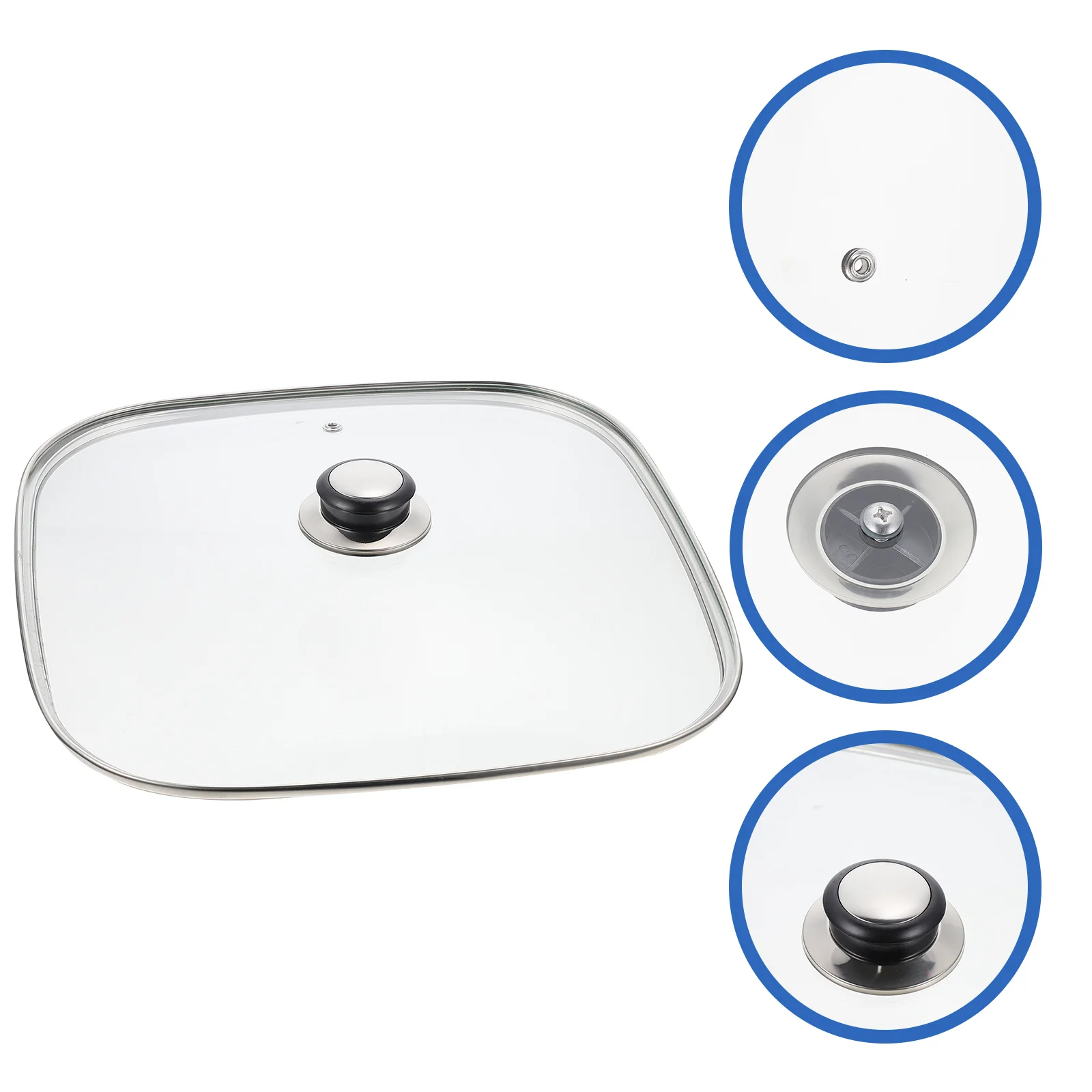 

Electric Food Warmer Glass Cover Practical Pot Induction Griddle Wok Pan Lid Restaurant Household Stainless Steel Frying