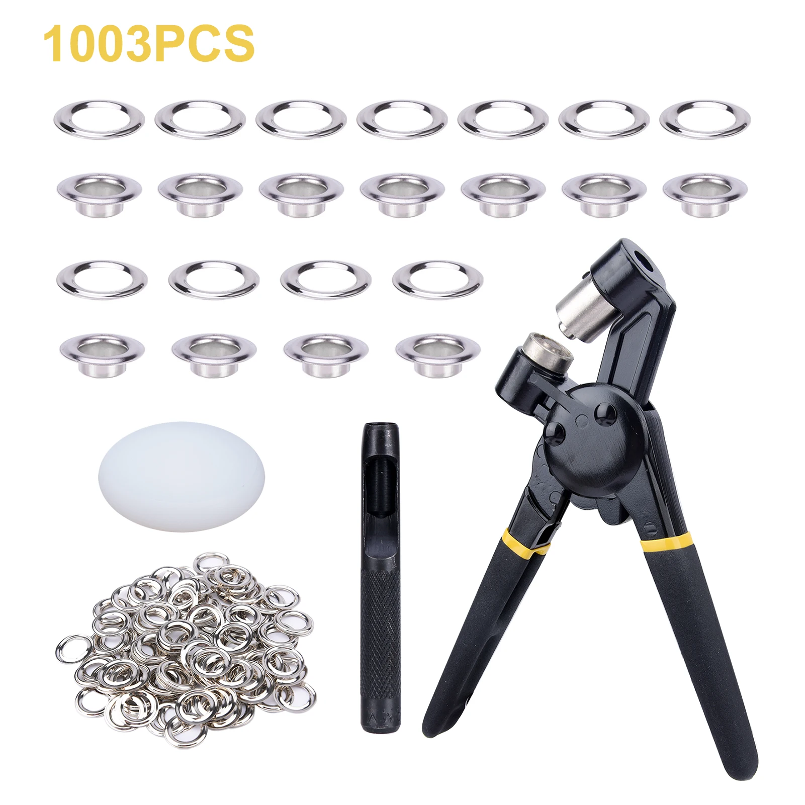 

1003pcs Handheld Manual Awnings Tarps Hole Punch Plier Metal Eyelets Leathercraft Portable Inner 10mm DIY Grommet Tool Kit