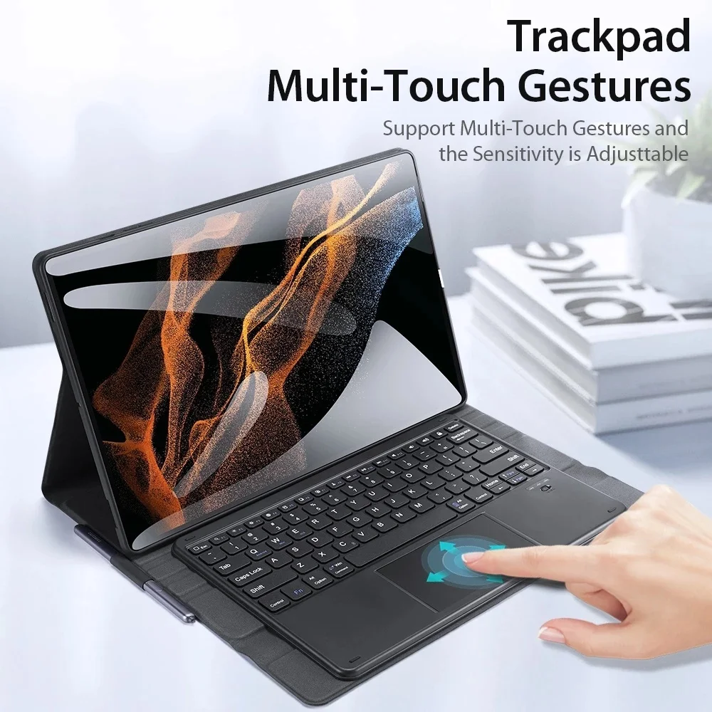 Wireless Keyboard Case For Samsung Galaxy Tab S8 Ultra 14.6inch High-quality Bluetooth Smart Tablet Cover Case ABS PU TPU