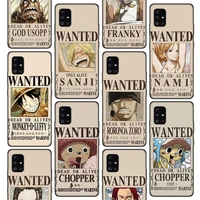 anime luffy wanted one piece phone case for samsung galaxy a51 a52 a71 a72 a42 a32 a22 a12 5g a02s a31 a21s m12 m21 m31s m32 cov