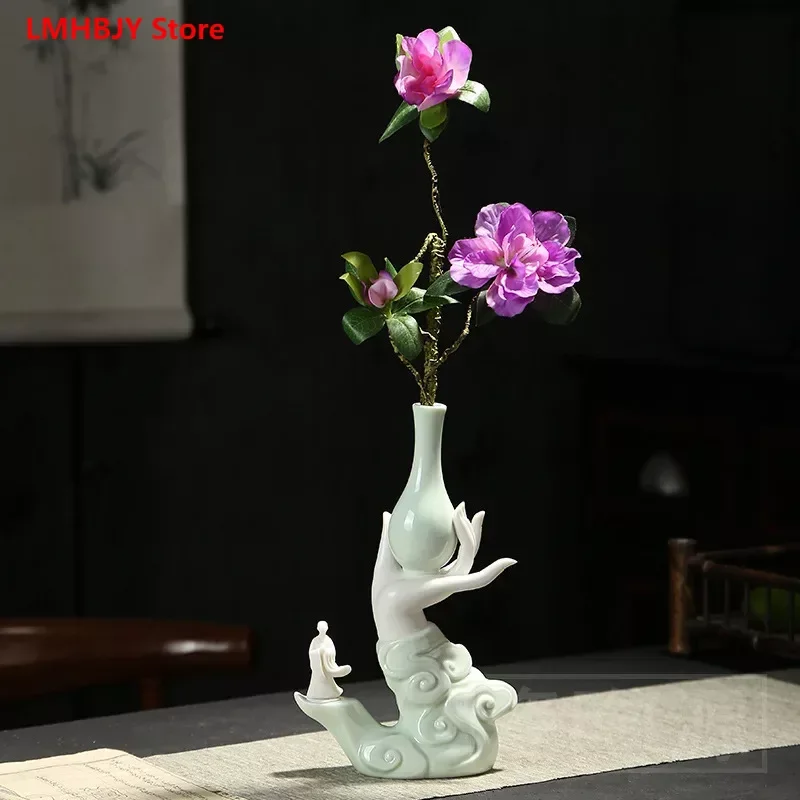 

Zen Vase Flower Set Flower Arrangement Fragrant Thread Insertion Fragrant Home Decoration for Buddha