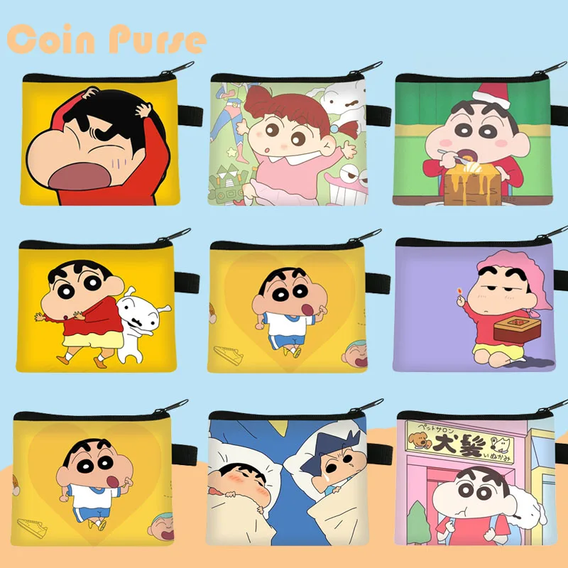 

Crayon Shin-chan Kawaii Coin Purse Anime Kawaii Mini Coin Coin Bag Student Creative Key Short Storage Bag Gift for Children