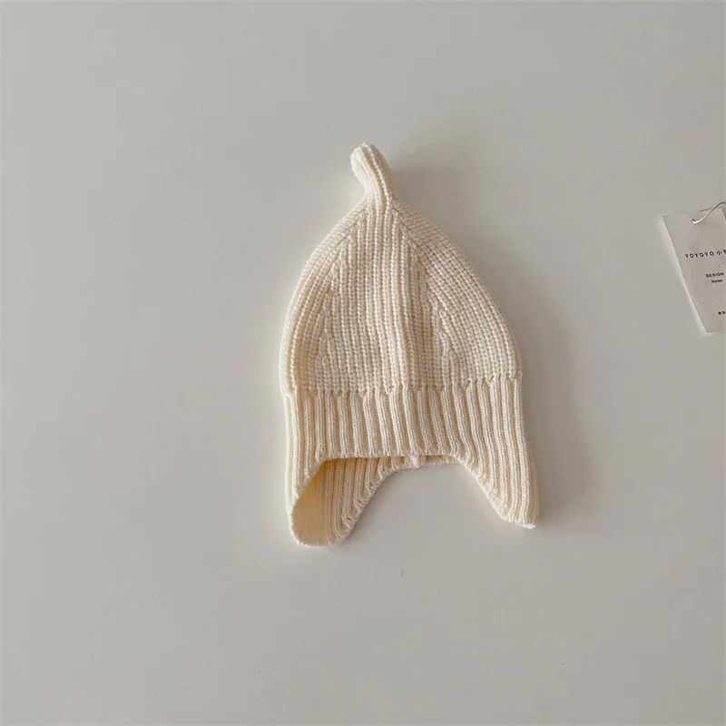 MiniAinis осенне-зимний трикотаж детские наушники вязаная шапка для мальчиков и