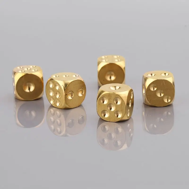

1pc Solid Polished Brass Dice 20mm Metal Cube Copper Poker Bar Board Game Gift