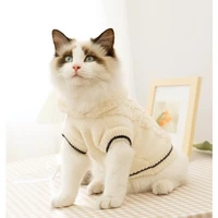cat winter clothes knitted pet sweater for small dogs puppy cat vest