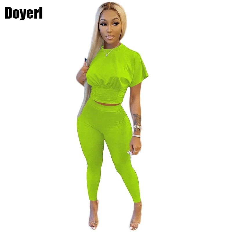 

Bodycon 2 Piece Pants Sets Women Tracksuit Matching Sets Crop Top and Pencil Pants Streetwear Summer Two Piece Outfits for Women