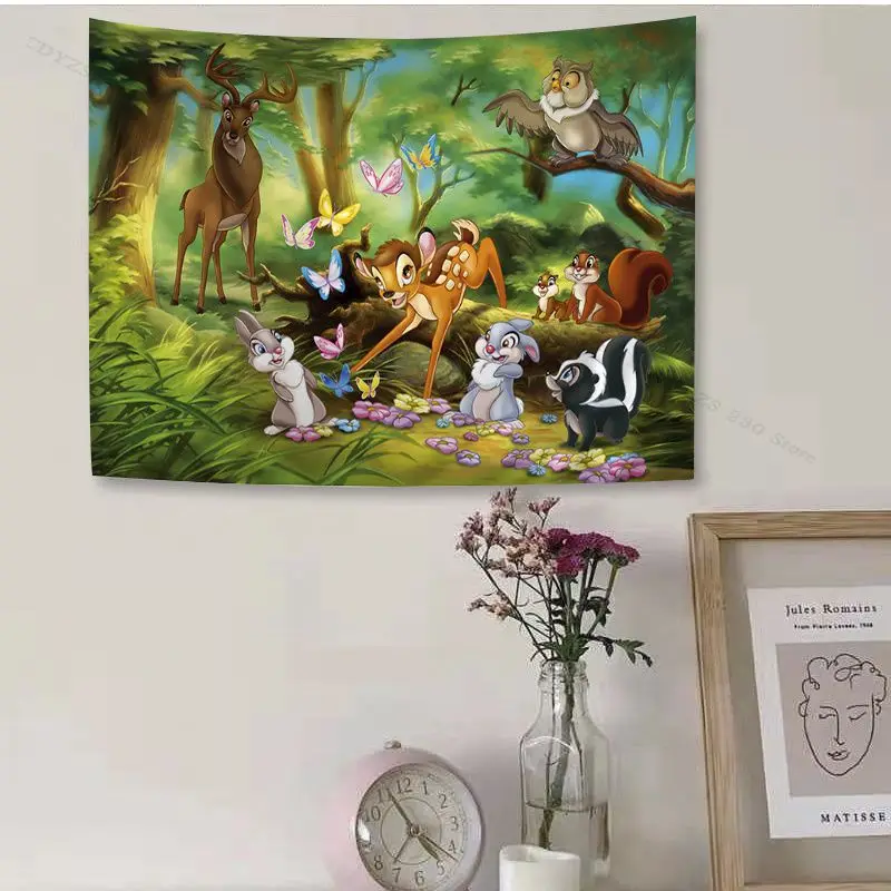 Цветной гобелен Disney Бэмби настенный подвесной Декор для гостиной дешевый хиппи |