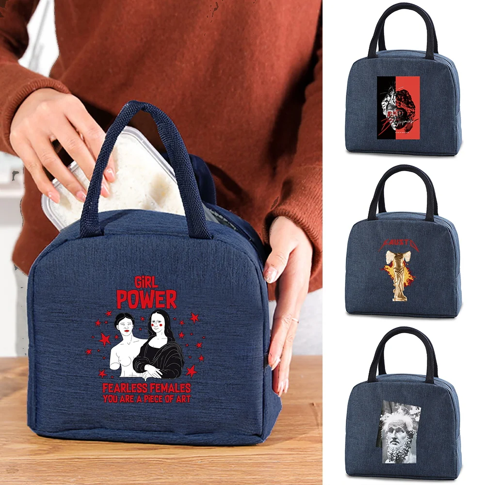 

Picnic lunch portable Canvas Thermal bags Lunch Bag For Kids School Food Cooler Insulated Box Women Men lunch Dinner Handbag