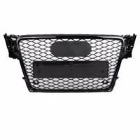Front Sport Hex Mesh Honeycomb Hood Grill Gloss Black for Audi A4/S4 B8 2009 2010 2011 2012 For RS4 Style