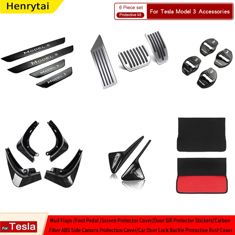 

For Tesla Car Accessories Aluminum alloy Foot Pedal Accelerator Gas Fuel Brake Pedal Model 3 Model Y Rest Pedal Pads Mats Cover