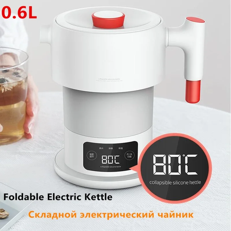 

Foldable Mini Portable Electric Kettle Automatic Power Off Protection 0.6L Kettle Household Teapot 100-240V