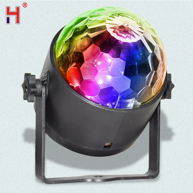 

Светодиодный диско-шар 3 Вт RGB с активацией звуком, вращающийся Профессиональный DJ сценисветильник свет, идеальный эффект для KTV, свадьбы, ве...
