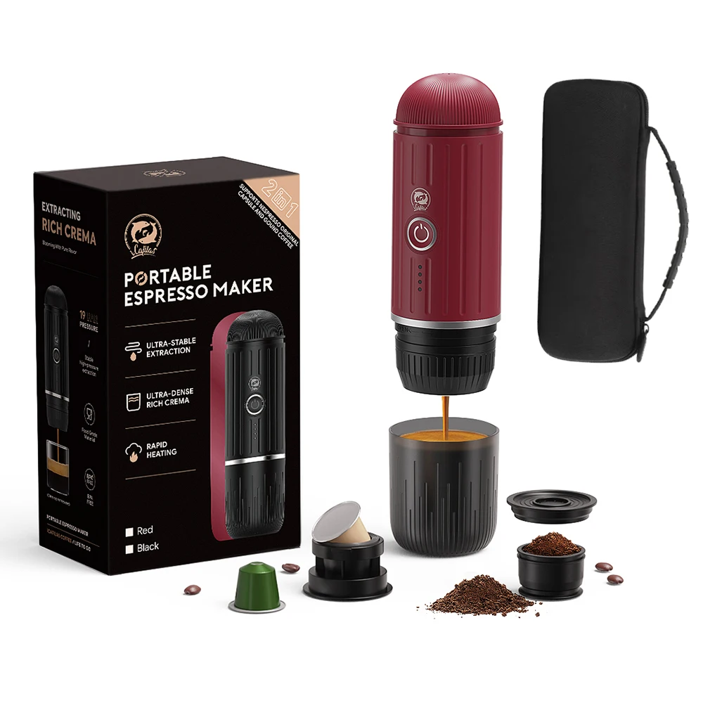 

Портативная кофемашина iCafilas, 19 бар, кофеварка для эспрессо, Капсульная Кофеварка Nespresso, 2 в 1, для путешествий
