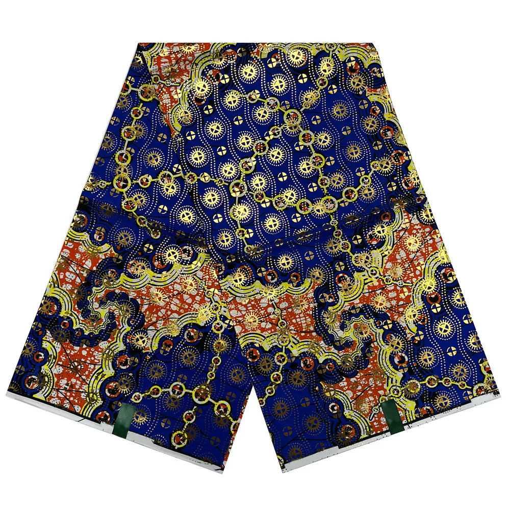 

Горячая Распродажа, Африканский Золотой восковой принт, 100% хлопок, высококачественные нигерийские материалы, ткань для вечерние них платье...