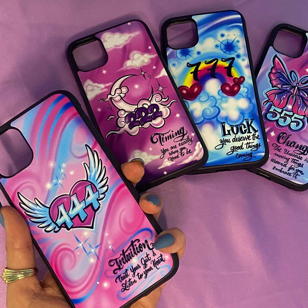 Модный чехол для телефона серии Angel Number Iphone 14 13 Mini 11 12 Pro Max 7 8 Plus X Xs XR PC