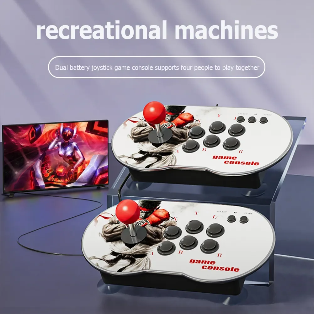 

Игровая консоль для видеоигр MT6 4K, 3D двойной контроллер, джойстик со светодиодсветильник кой, поддержка 4 игроков для эмульаторов PS1 // CPS/SFC/FC