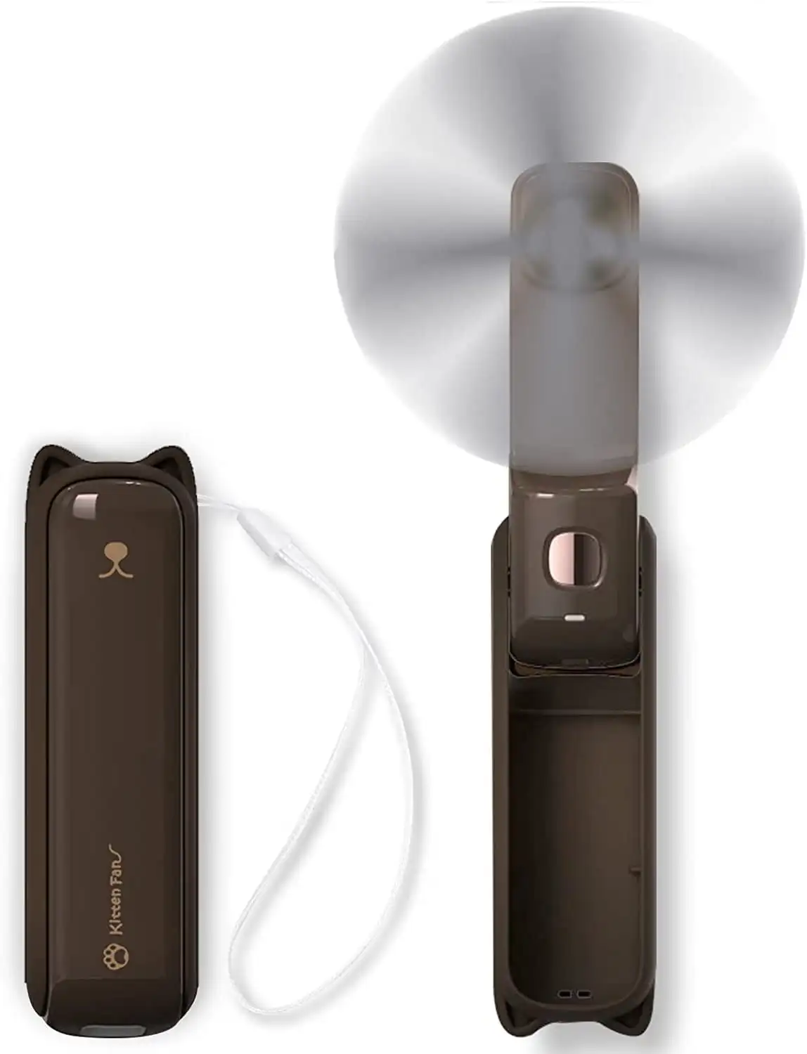 

Brown 3 Speeds Portable Handheld Fan Mini Hand Held Travel Fans Folding Pocket Fan