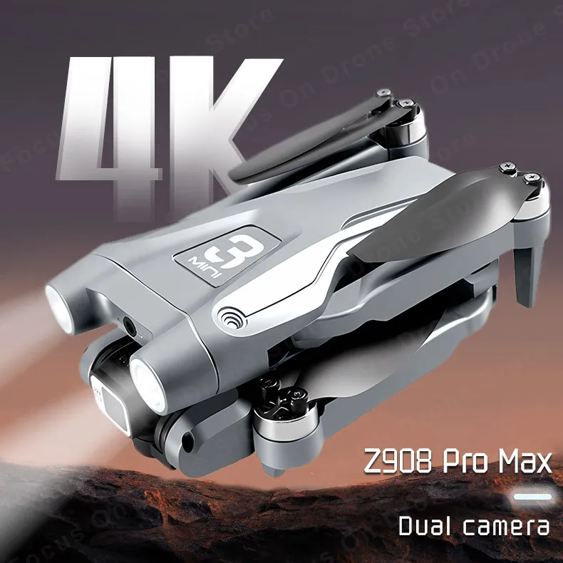 New MINIZ908 Pro UAV 4K HD Professional ESC Dual Camera Optical Flow 2.4G WIFI Obstacle Avoidance Quadcopter Toy Gift
