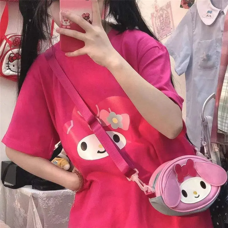 

Новинка Kawaii Милая футболка с коротким рукавом Mymelody хлопковая свободная Удобная трендовая в Instagram подарок на день рождения подарки для Девуш...