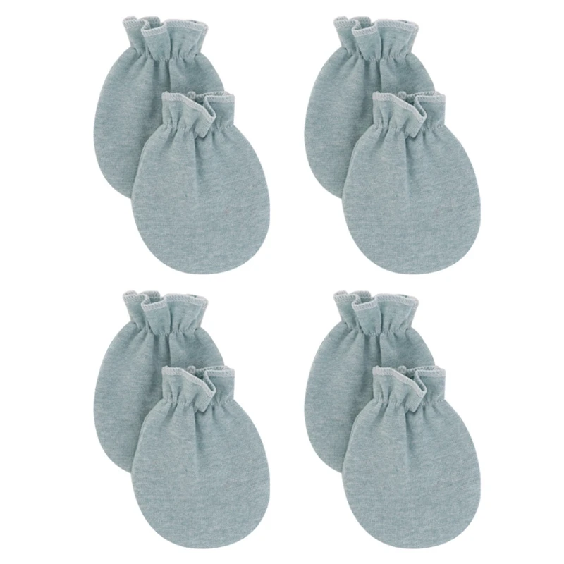 

57EE 4 Pairs Baby Soft Cotton Gloves Anti Scratching Mittens Face Protection Gloves for Newborn Infants