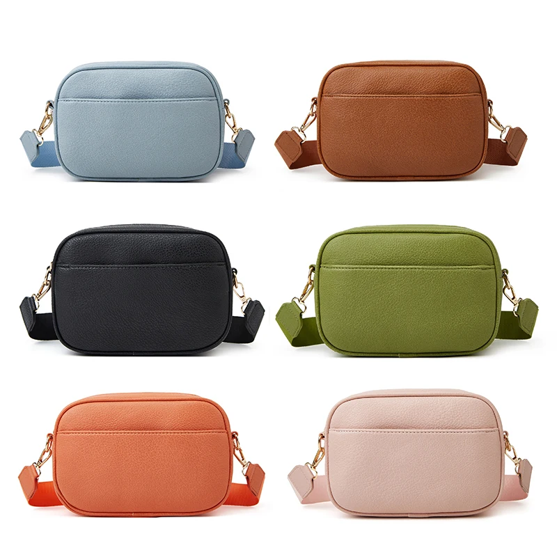 Diinovivo Trendy Female Bag 2023 PU Leather Shoulder Bag For Women Crossbody Bag Wide Strap Designer Small Square Bags WHDV2279