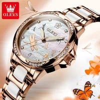 olevs luxury women watches ceramic strap automatic mechanical wristwatch bracelet necklace gift set for lady womens brand watch