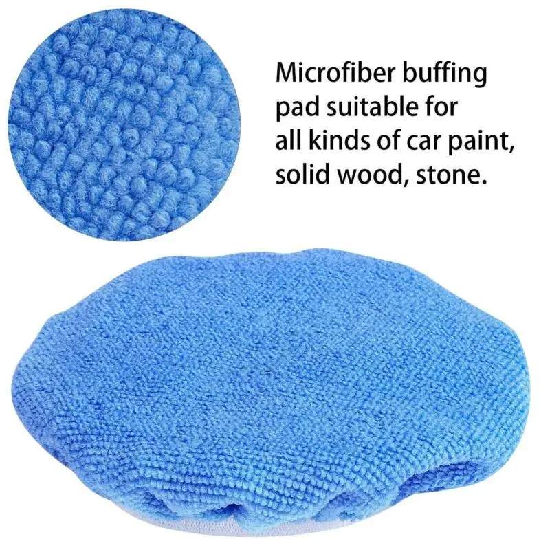

5-6Inch Buffing Pads Car Polishing Soft Light Blue Microfiber Polisher