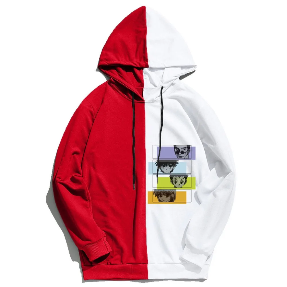 

arajuku Thin Clothing Anime Hunter X Hunter hoodies Killua Zoldyck Hoodie Print Double Color Hoodies Pullover Sweatshirt