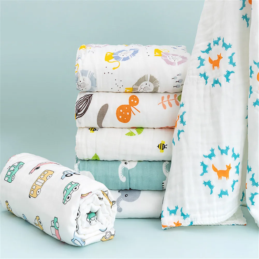 

100% Cotton Baby Blanket & Swaddling Newborn Blanket Bath Towel Gauze Blanket Infant Stroller Blanket Swaddle Wrap Baby Stuff