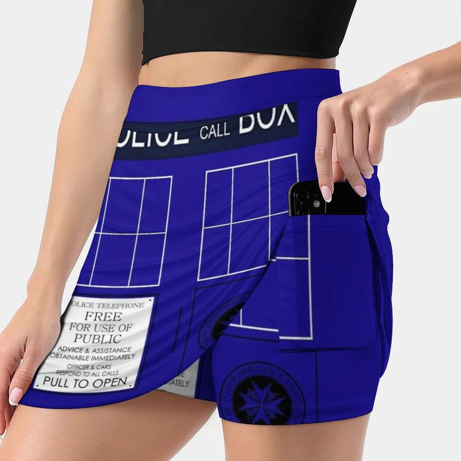 

Доктор Кто T.A.R.D.I.S. Женская юбка с скрытым карманом, юбка для тенниса, юбки для гольфа, юбки для бадминтона, юбки для бега, юбки для телевизора ...