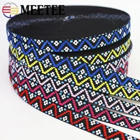 8meters meetee 20mm polyester jacquard webbing ethnic lace ribbons for bag belt strap sewing bias tape binding diy cloth materia