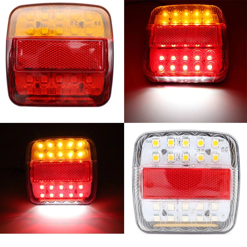 

2pcs 12V Trailer Truck Caravan 26LED Taillight Tail Light Rear Lamp Turn Signal Brake 6LED Number Plate Light Pickup Reverse