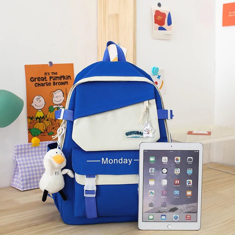 4 комплекта/шт. женский рюкзак для ноутбука школьные рюкзаки с лентами милый