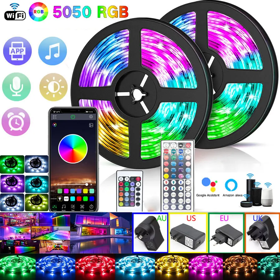 

Светодиодная лента Rgb 5050 2835, 10 м, водонепроницаемая светодиодная лампа-Гирлянда для детской комнаты, 12 В, светодиодная лента для украшения стен, игровой комнаты, Светодиодная лента для кухни