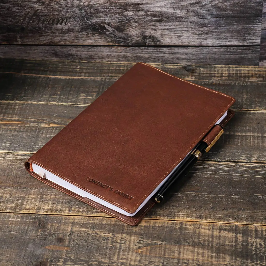Contacts family A5 B5 Book Cover Bag Cowhide Leather Notebook Case Handmade Office School Travel Diary Retro book accessories a4 book cover pvc bag book cover transparent bag book cover primary school student bag book film textbook coat protective film