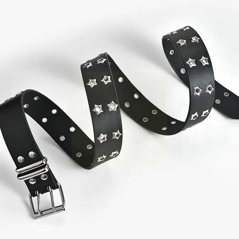

Punk Style Star Eye Rivet Belt Leisure Jeans Fashion Decorative Belt Unisex Leather Pu Accessories Adjustable A4f8