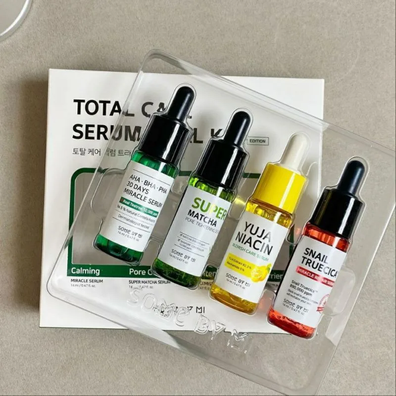 Фото SOME BY MI Total Care Serum Пробный набор (14 мл*4) Somebymi Укрепляющая увлажняющая маска для лица Уход за кожей лица №1